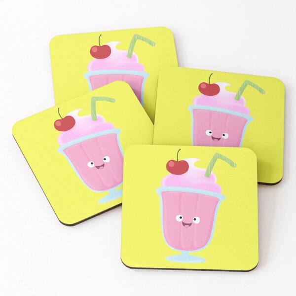 Item preview, Cute strawberry ice cream sundae cartoon  designed and sold by FrogFactory.