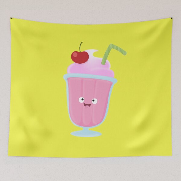 Item preview, Cute strawberry ice cream sundae cartoon  designed and sold by FrogFactory.