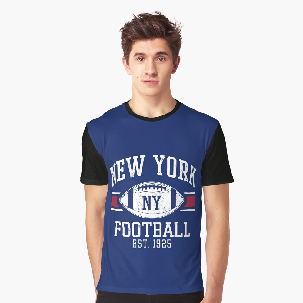 New York Yankees New York Giants football teams black tshirt