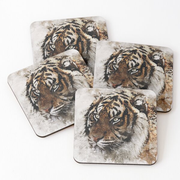 Item preview, Tiger watercolour digital portrait designed and sold by Gerald Waters.