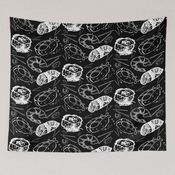 Item preview, Sushi - black and white. designed and sold by mewsis.