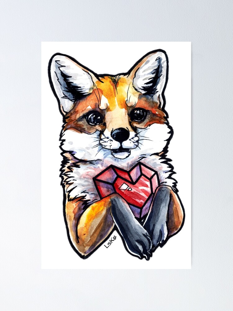 Fox Love" Poster for by Redbubble