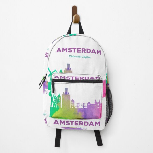Aperçu de l'œuvre Aquarelle de skyline d'Amsterdam créée et vendue par Snow-Ball.