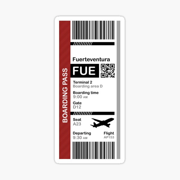 Item preview, Fuerteventura Boarding Pass Flight Destination Ticket designed and sold by oclatikaz.