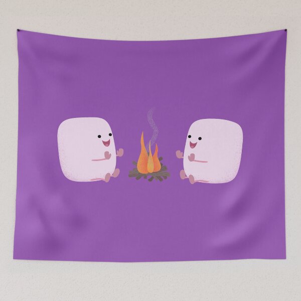 Artikelvorschau, Niedliche rosa Marshmallows durch Lagerfeuerkarikatur entworfen und verkauft von FrogFactory.