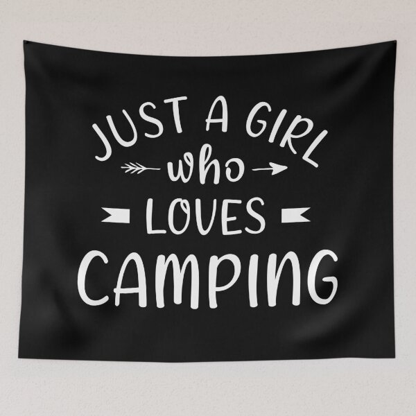 Item preview, Just a girl who loves camping designed and sold by Catsloversdotme.