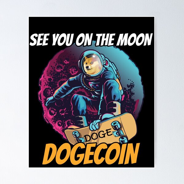 Artikel-Vorschau von Wir sehen uns auf dem Mond Dogecoin DOGE Cryptocurrency, designt und verkauft von Bitcoin-Fashion.
