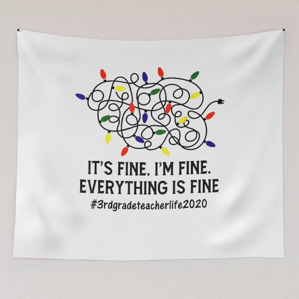 Item preview, Everything Is Fine Christmas Lights 3rd Grade Teacher designed and sold by Scarlettole137.