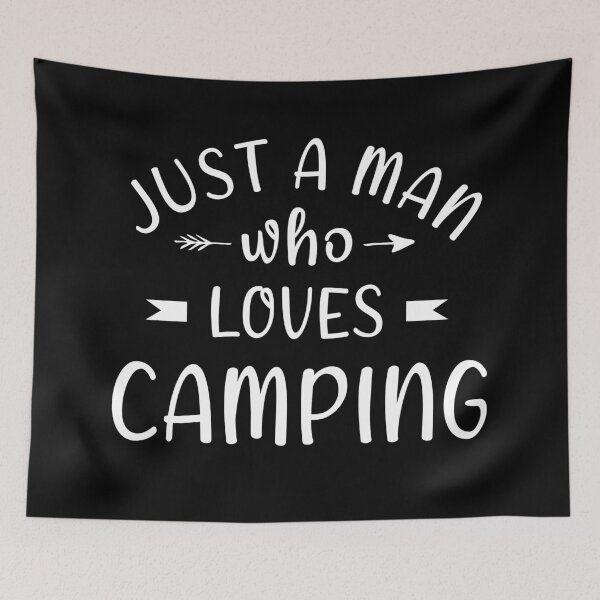 Item preview, Just a man who loves camping designed and sold by Catsloversdotme.