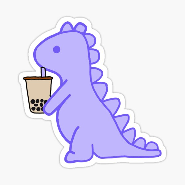 Item preview, boba dino pastel purple  designed and sold by ruelia.