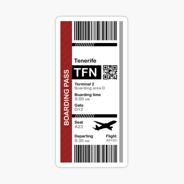 Item preview, Tenerife Boarding Pass Flight Destination Ticket designed and sold by oclatikaz.