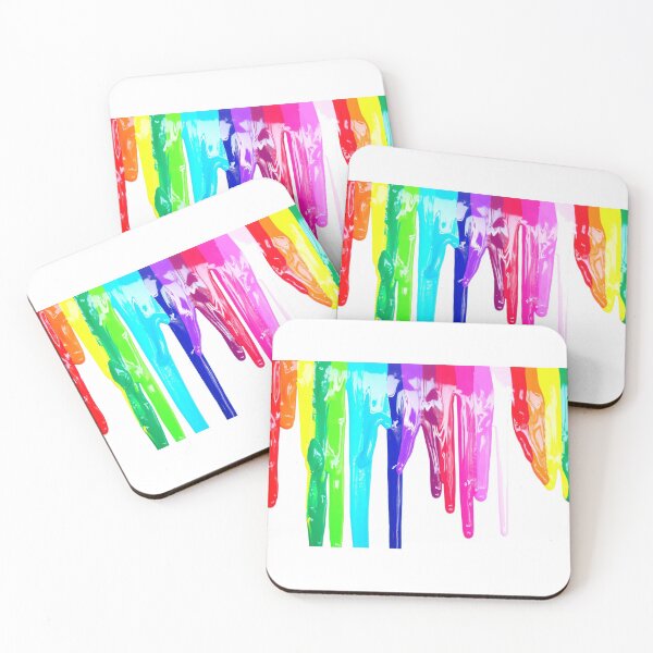 Item preview, multicolored paint drippings, rainbow colors.  designed and sold by Passmr.