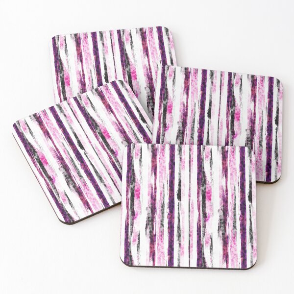 Item preview, ABSTRACT TEXTURED PINK & BLACK STRIPES designed and sold by STUDIOFLOW.