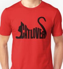 Camiseta ajustada Amante del gato ... Negro
