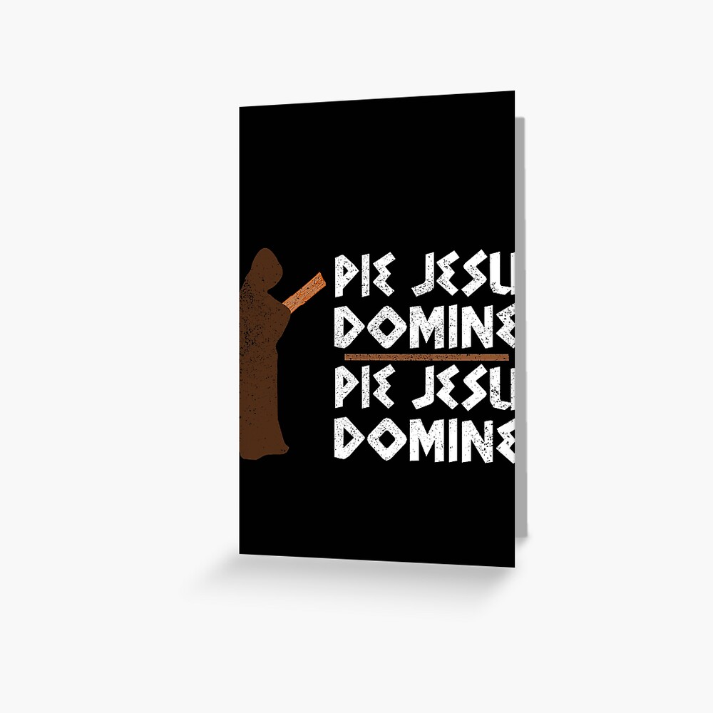 "Holy Grail Monks With Planks Pie Jesu Domine British Comedy" Greeting Card for Sale by