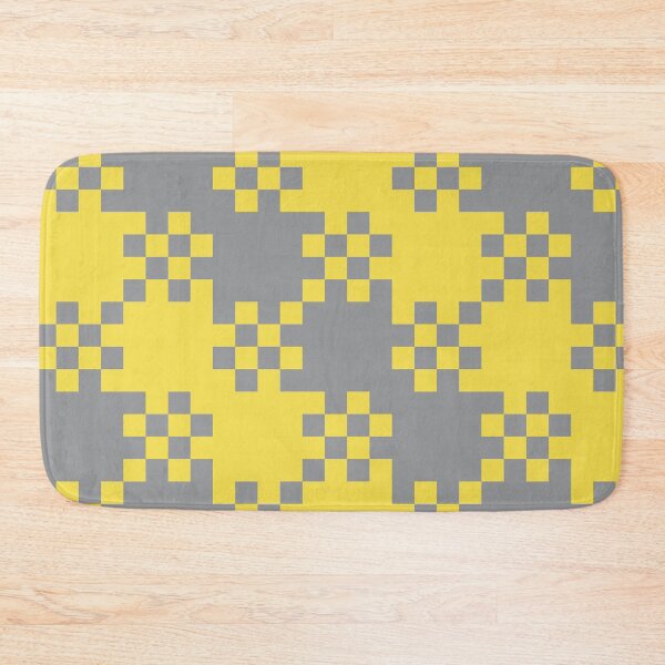 Item preview, Checkered tiles in a minimal pattern in yellow and gray designed and sold by acidmit.