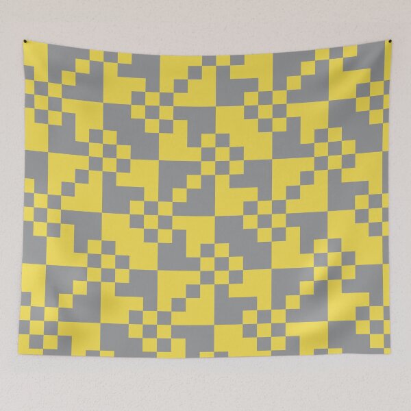 Item preview, Checkered tiles in a simple pattern in yellow and gray designed and sold by acidmit.