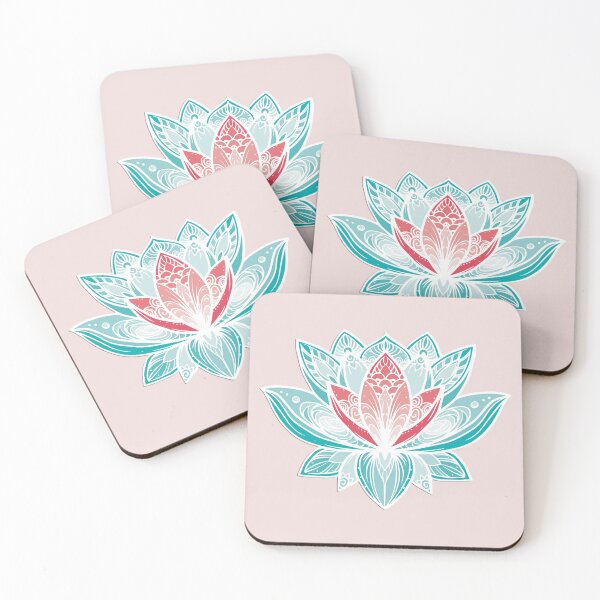 Item preview, Lotus Mandala (Teal and Raspberry Red) designed and sold by squishyrainbow.