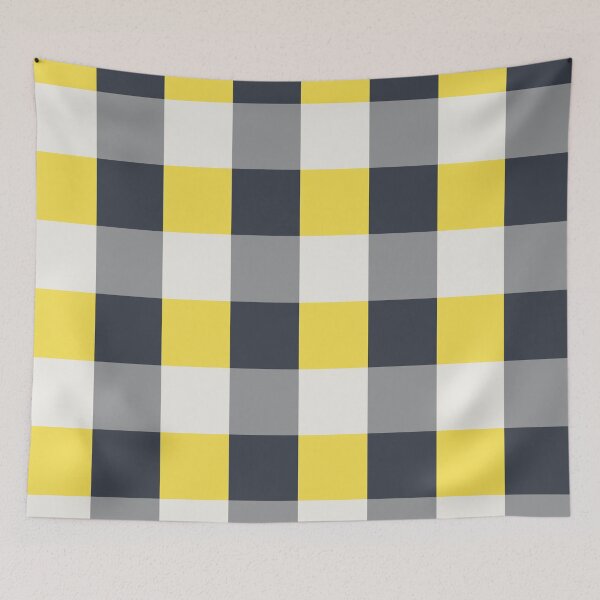 Item preview, Minimal ornament with checkered tiles in yellow and gray color palette variation designed and sold by acidmit.