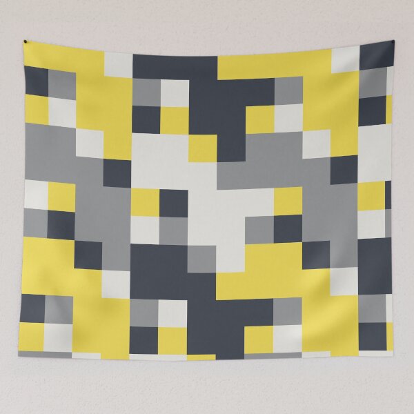 Item preview, Simple ornament with checkered tiles in yellow and gray color palette variations designed and sold by acidmit.