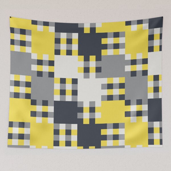 Item preview, Checkered tiles in a minimal ornament in yellow and gray color palette variations designed and sold by acidmit.