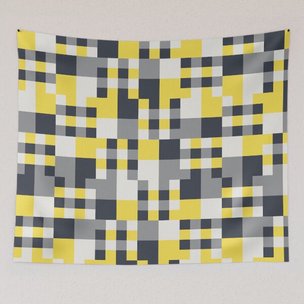 Item preview, Checkered tiles in a simple ornament in yellow and gray color palette variations designed and sold by acidmit.