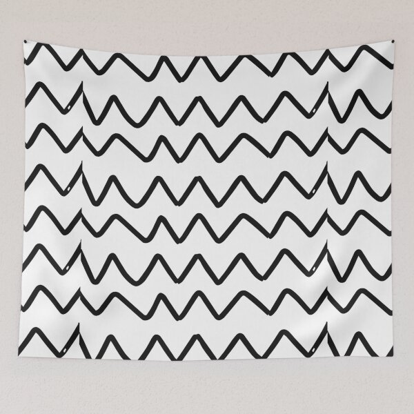 Item preview, Black zigzags line pattern on white background designed and sold by Giree07.