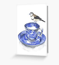 High Tea Double Barred Finch Greeting Card