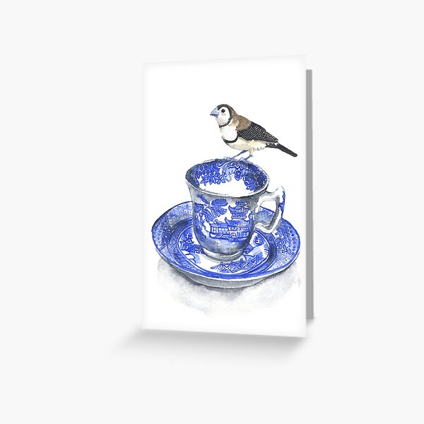 High Tea Double Barred Finch Greeting Card