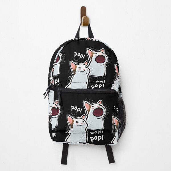 Pop Cat Meme PopCat Popping Cat Woman Small Backpack Bookbag