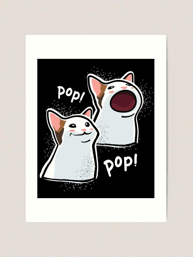 Popping Cat Meme  Photographic Print for Sale by Merch-On