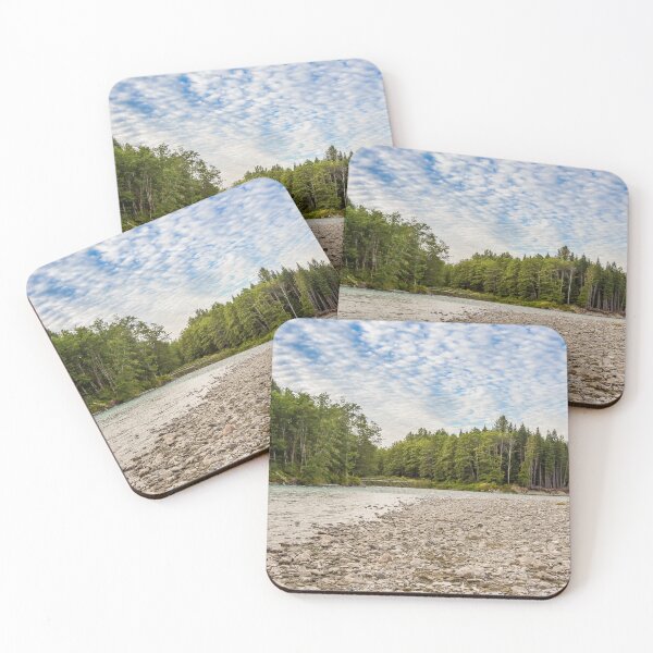 Item preview, Sunset over the fast flowing Kitimat River in British Columbia, Canada designed and sold by SnapTPhotograph.