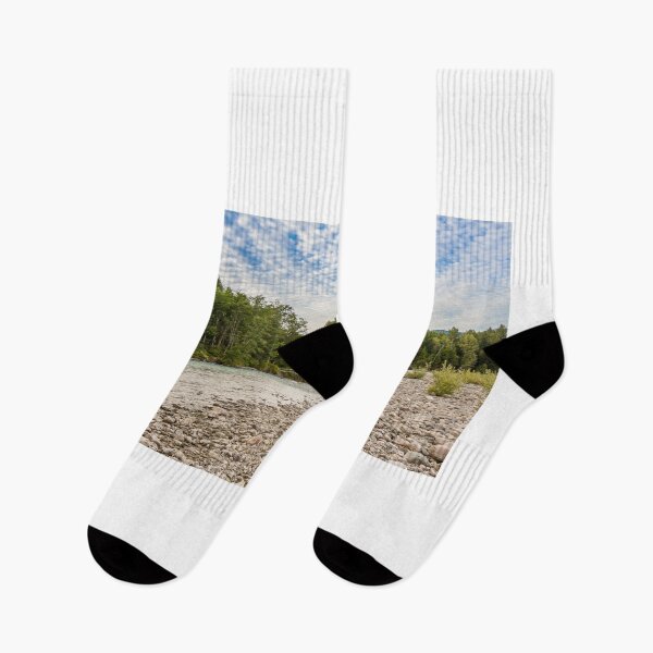 Item preview, Sunset over the fast flowing Kitimat River in British Columbia, Canada designed and sold by SnapTPhotograph.