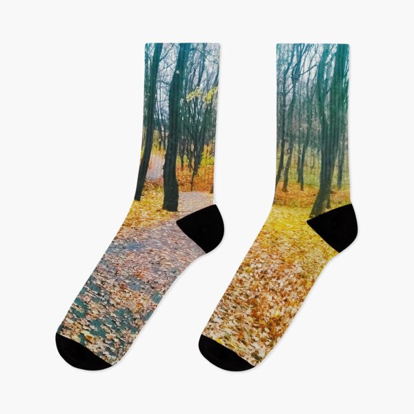 Item preview, Way through a bright autumn forest designed and sold by helenkaiy.
