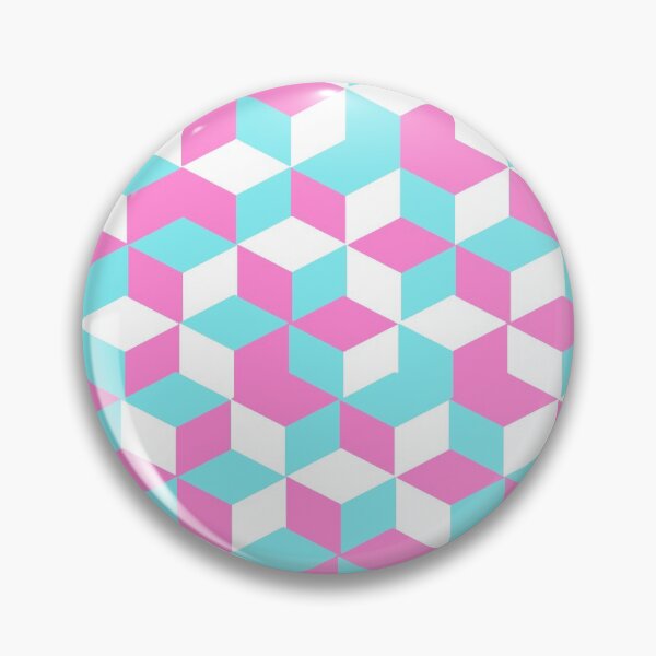 Item preview, pink, blue and white cubes pattern designed and sold by Kritika 99.