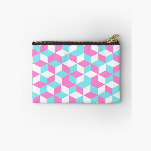 Item preview, pink, blue and white cubes pattern designed and sold by Kritika 99.