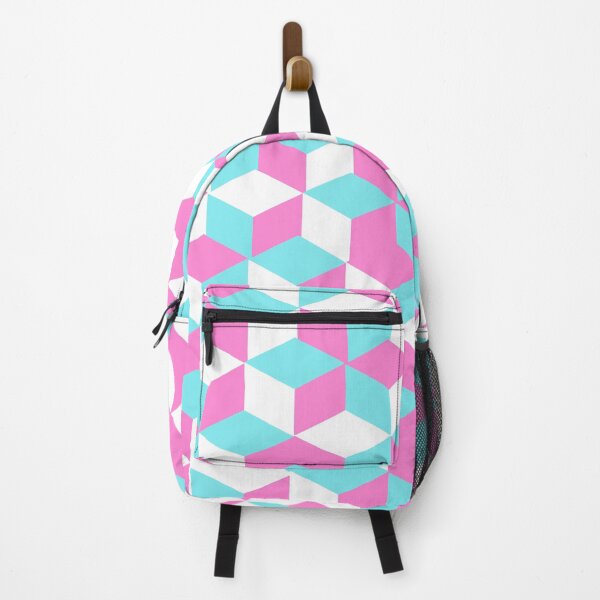 Item preview, pink, blue and white cubes pattern designed and sold by Kritika 99.