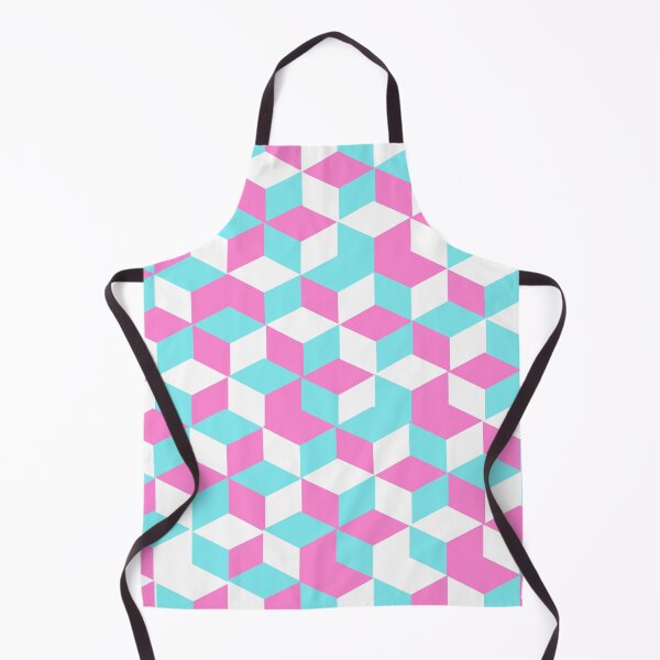 Item preview, pink, blue and white cubes pattern designed and sold by Kritika 99.