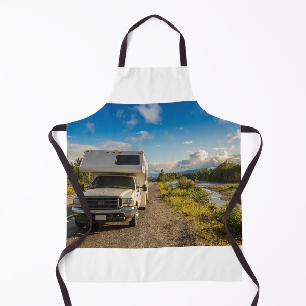 Item preview, Campervan parked beside the Kitimat River in the evening sun. designed and sold by SnapTPhotograph.