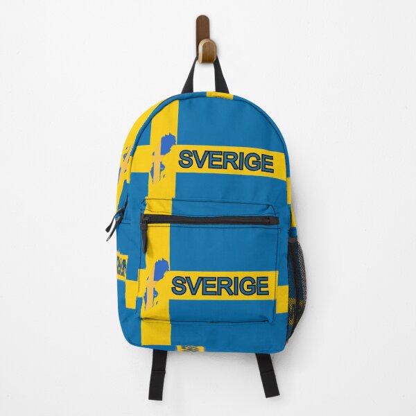 Item preview, Swedish flag with the name of the country designed and sold by Travellerz.