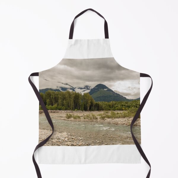 Item preview, Braided river channel with woodland and mountains in the distance, on an overcast day, Skeena River, British Columbia, Canada. designed and sold by SnapTPhotograph.