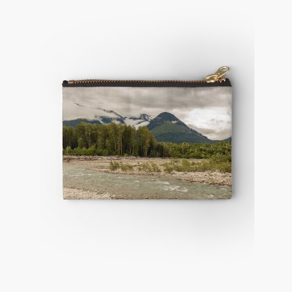 Item preview, Braided river channel with woodland and mountains in the distance, on an overcast day, Skeena River, British Columbia, Canada. designed and sold by SnapTPhotograph.