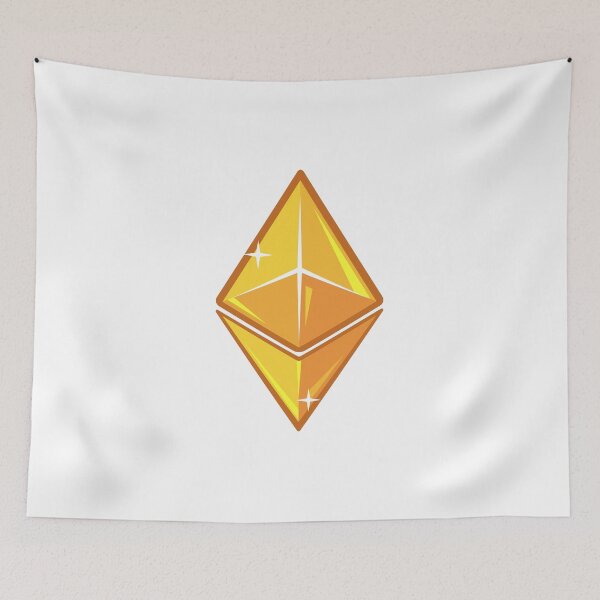 Item preview, Yellow Ethereum cartoon logo designed and sold by PremiumCrypto.