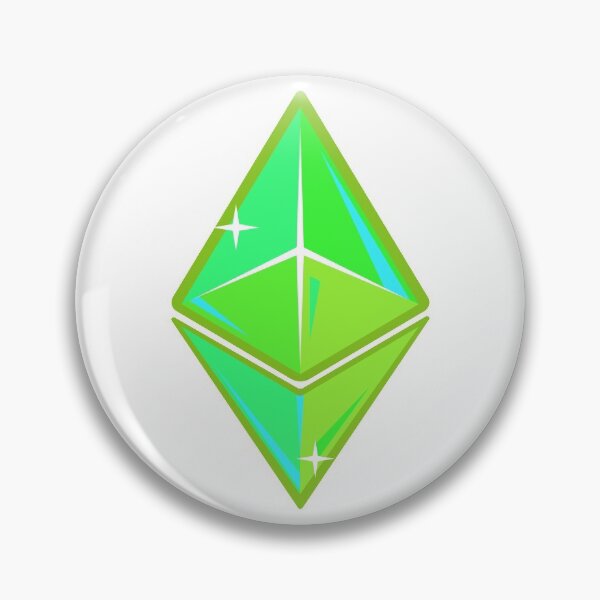 Item preview, Green Ethereum cartoon logo designed and sold by PremiumCrypto.