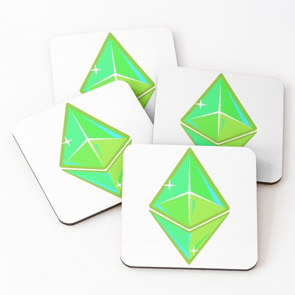 Item preview, Green Ethereum cartoon logo designed and sold by PremiumCrypto.