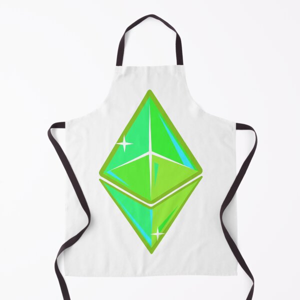 Item preview, Green Ethereum cartoon logo designed and sold by PremiumCrypto.