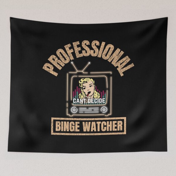 Item preview, PROFESSIONAL BINGE WATCHER round RETRO designed and sold by ThemeBros.