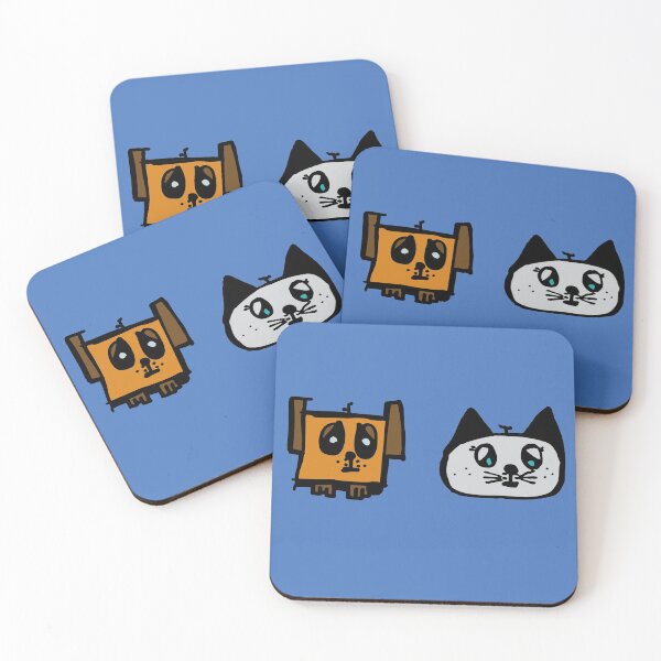 Item preview, Square Brown Cute Dog And Round Head White Cat designed and sold by Chubuter.