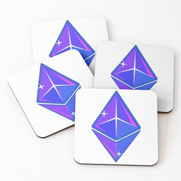 Item preview, Blue Ethereum cartoon logo designed and sold by PremiumCrypto.