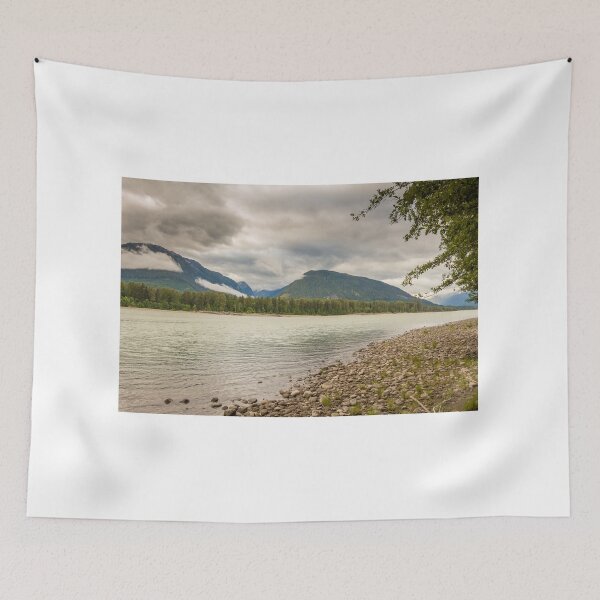 Item preview, The Skeena River at Shames Mountain on a cloudy day in the summer, in British Columbia, Canada. designed and sold by SnapTPhotograph.